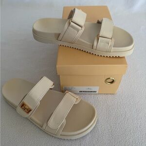 Billini Amylee - Bone Double Strap Slide Sandals